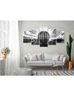 Quadro - Metal Ball (5 Parts) Wide Black and White