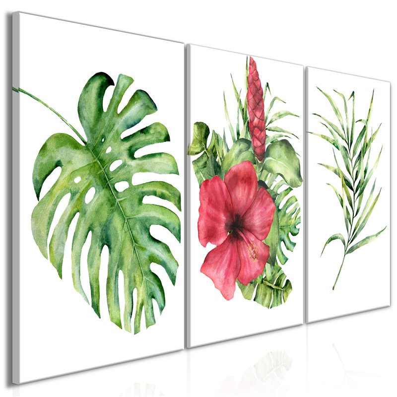 Quadro Red Hibiscus (3 Parts)