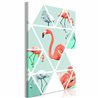 Quadro - Geometric Flamingos (1 Part) Vertical