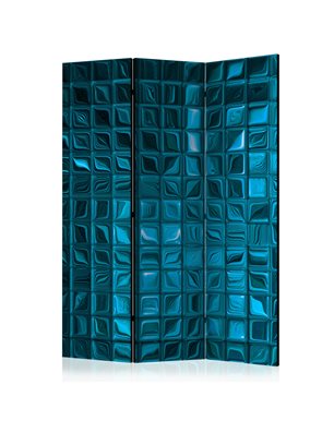 Paravento Separè 3 Pannelli Mosaico Azzurro