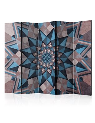 Paravento - Star Mandala (Brown and Blue) II [Room Dividers]