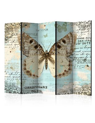 Paravento - Postcard with butterfly II [Room Dividers]