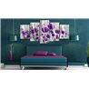 Quadri su vetro acrilico - Meadow: Purple Poppies [Glass]