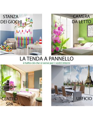 Set di 6 Tende a Pannello Canzone dell'orchidea