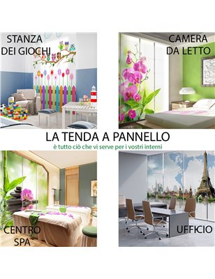 Set di 8 Tende a Pannello Orchidea Color Porpora