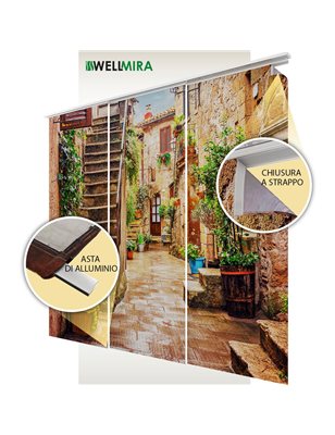 Set di 4 Tende a Pannello Gigli Bianchi 2
