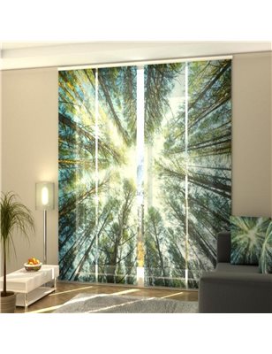 Set di 4 Tende a Pannello Scorrevole - Fiori Astratti di Design - 60x245 cm