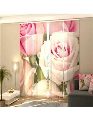 Set di 4 Tende a Pannello Rose Reali