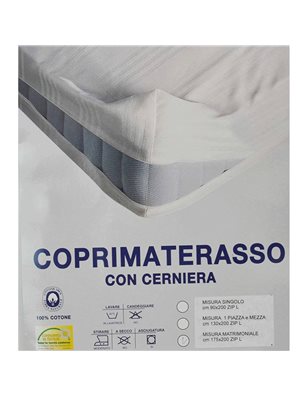 Coprimaterasso Varie Misure con Cerniera 100% Cotone