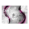 Fotomurale adesivo - Zig zag floreali (rosa)