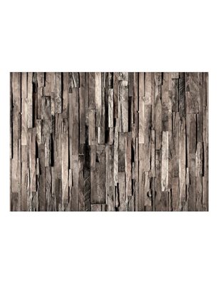 Fotomurale adesivo - Wooden Curtain (Dark Brown)
