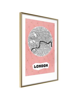 Poster - City map: London (Pink)