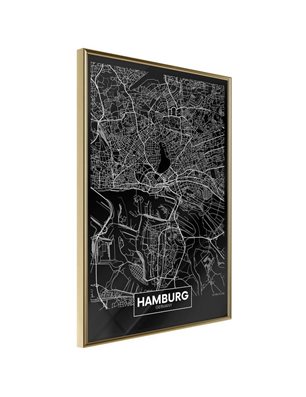 Poster - City Map: Hamburg (Dark)