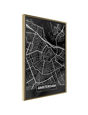 Poster - City Map: Amsterdam (Dark)