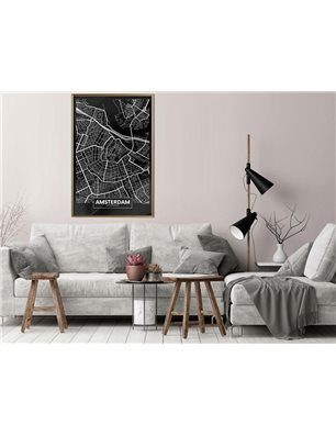 Poster - City Map: Amsterdam (Dark)