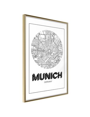 Poster - City Map: Munich (Round)