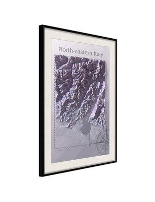 Poster - Raised Relief Map: North-Eastern Italy