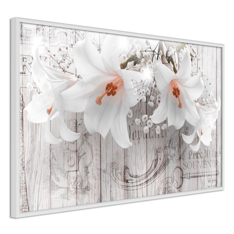 Poster - Lilies on Wood