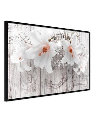 Poster - Lilies on Wood