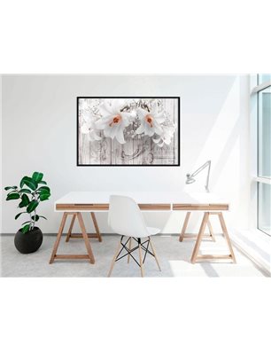 Poster - Lilies on Wood