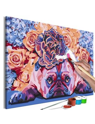 Quadro fai da te - Floral Pug