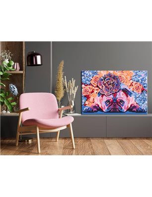 Quadro fai da te - Floral Pug