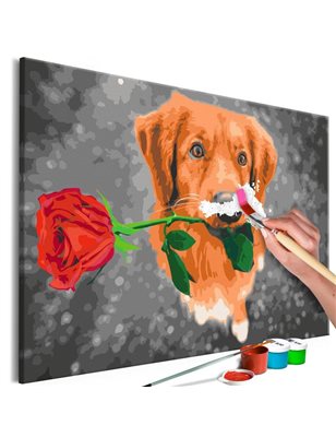 Quadro fai da te - Dog With Rose