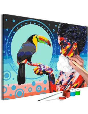 Quadro fai da te - Girl With a Toucan