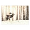 Fotomurale adesivo - Deer in the Snow (Sepia)