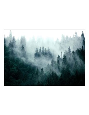 Fotomurale adesivo - Mountain Forest (Dark Green)