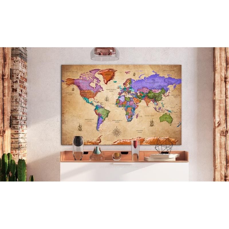 Quadri Di Sughero - Multicolored Travels [cork Map] Cm60x40h