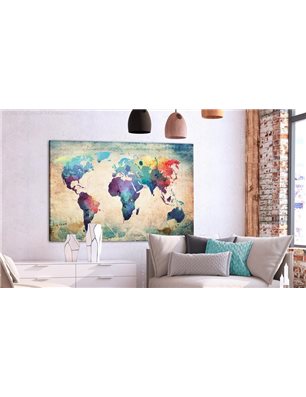 Quadri di sughero - Colorful World Map [Cork Map]