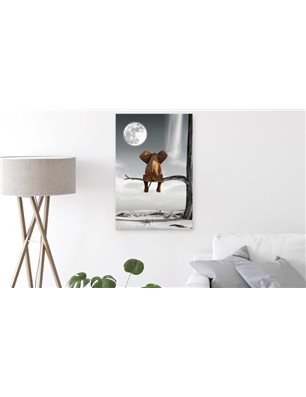 Quadro - Elephant and Moon (1 Part) Vertical