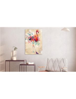 Quadro - Watercolor Flamingo (1 Part) Vertical