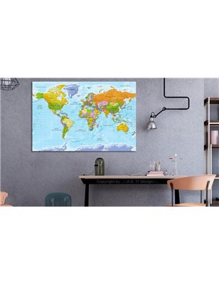 Quadro - World Map: Colour Palettes (1 Part) Italian Text