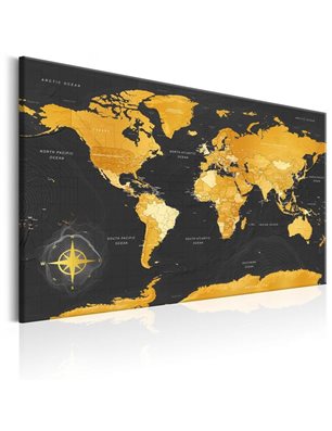 Quadro - World Maps: Golden World