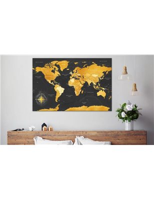 Quadro - World Maps: Golden World