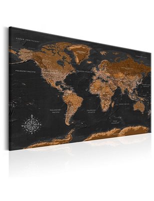 Quadro - Brown World Map (PL)