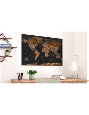 Quadro - Brown World Map (PL)