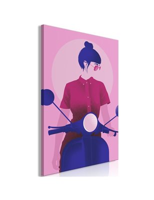 Quadro - Girl on Scooter (1 Part) Vertical