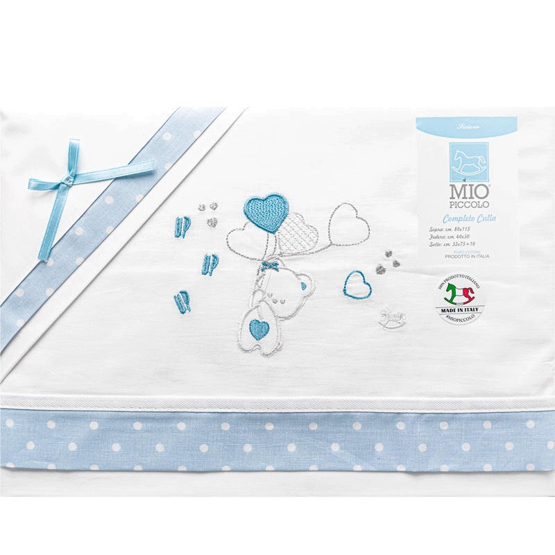 Set lenzuolino culla per neonato Love bear - Collezione Casa