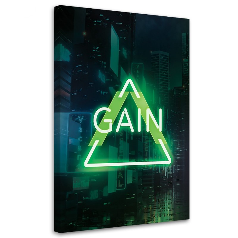 Quadro su tela, Iscrizione per il giocatore Neon Gaming - 150x50