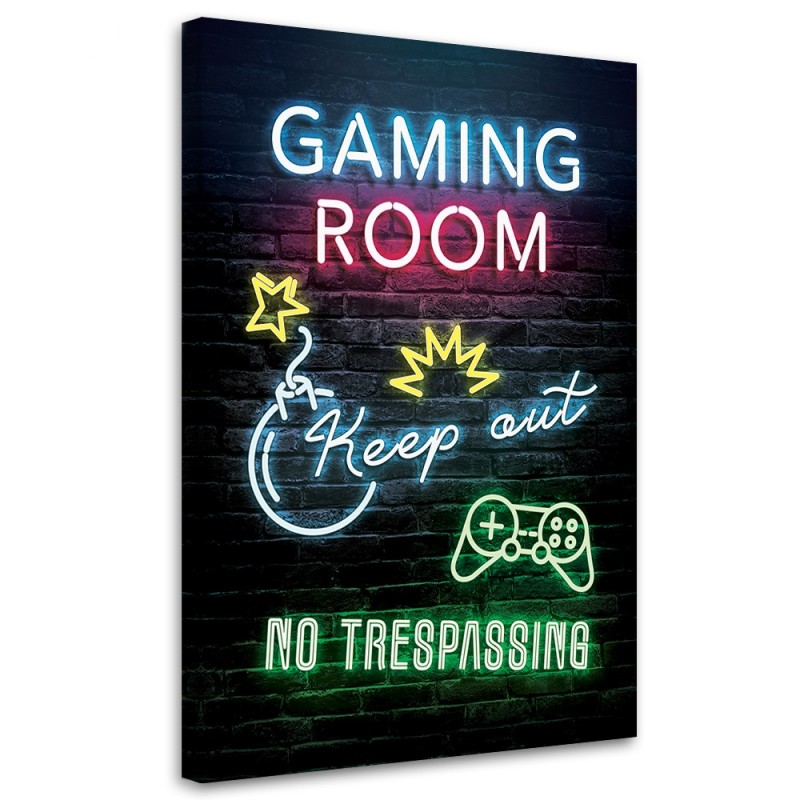 Quadro su tela, Iscrizione per il giocatore Neon Gaming