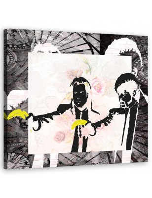 Quadro su tela, Banksy Flower Thrower - 30x30