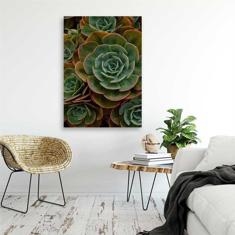 Quadro su tela, Fiore verde succulento