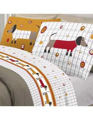 Completo letto singolo Bassotti in cotone