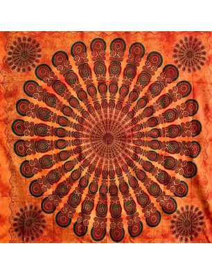 Granfoulard Copritutto in Puro Cotone con frange Mandala