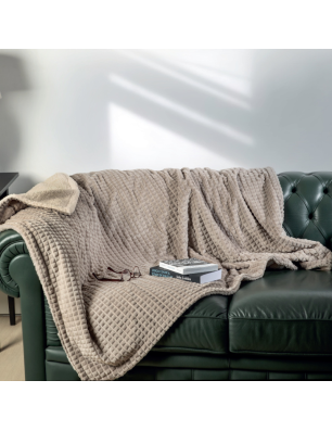 Plaid matrimoniale in flannel jacquard Bormio
