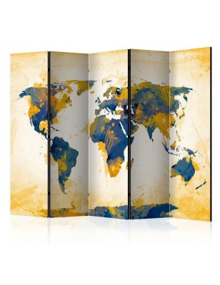 Paravento  Map of the World  Sun and sky II [Room Dividers]