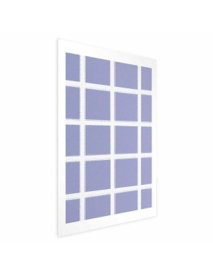 Poster - White Lines - a grid with large gaps on a blue background